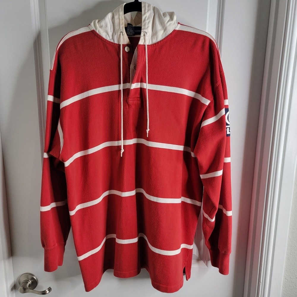 Polo Ralph Lauren CP RL 93 Vintage Hoodie Rugby Shirt Men's Size Med 1993 OG 90s